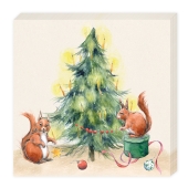 Papierserviette Grätz Verlag Frohe Weihnachten mit Eichhörnchen